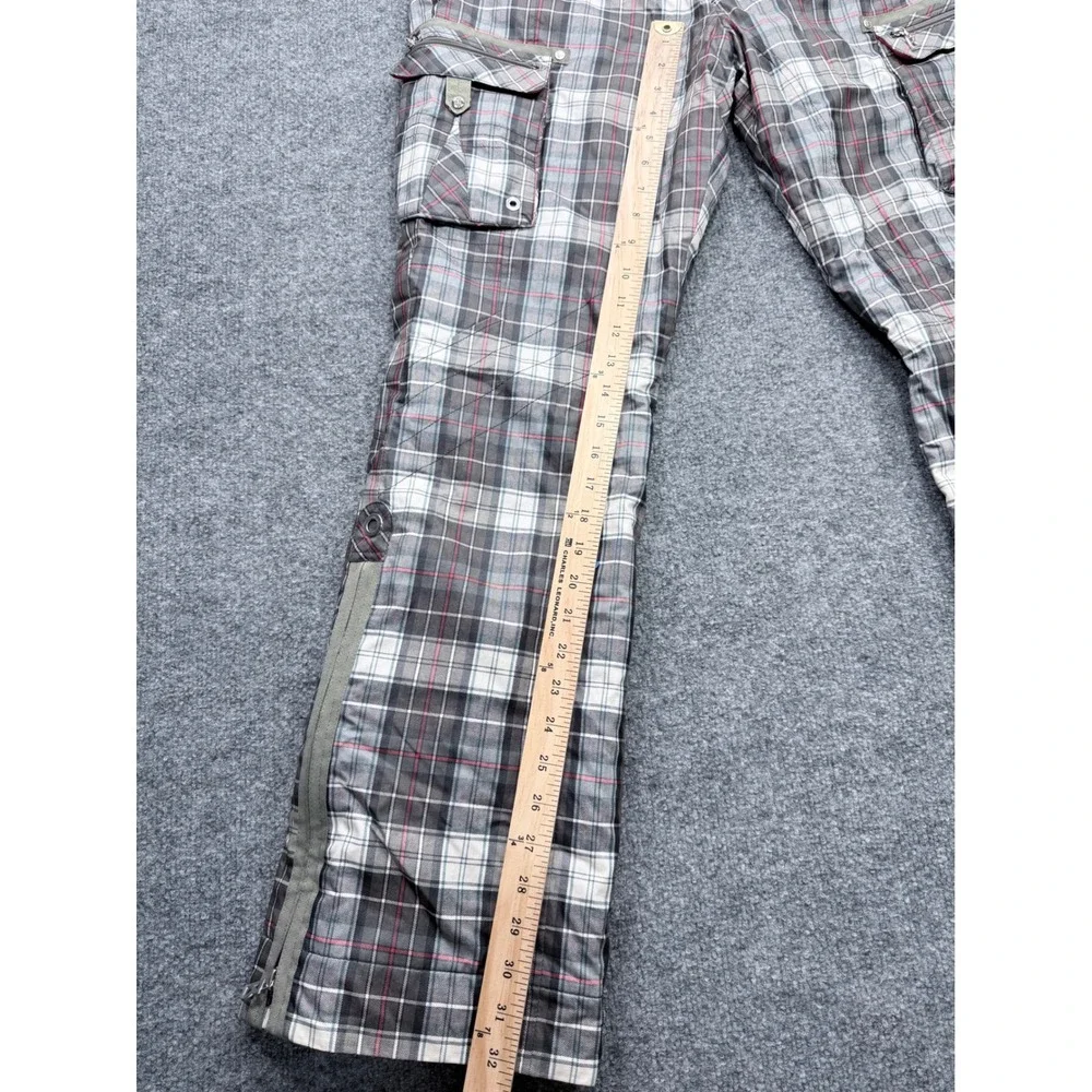 Bogner Fire + Ice Womens Grey Plaid Cargo Snow Ski Pants Size 12 US L 1860-163